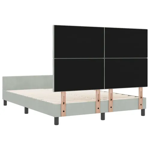 Box spring krevet Svjetlosiva 140 x 200 cm Baršun - Svjetlosiva 140 x 200 cm Dizajn s rombovima Cijena
