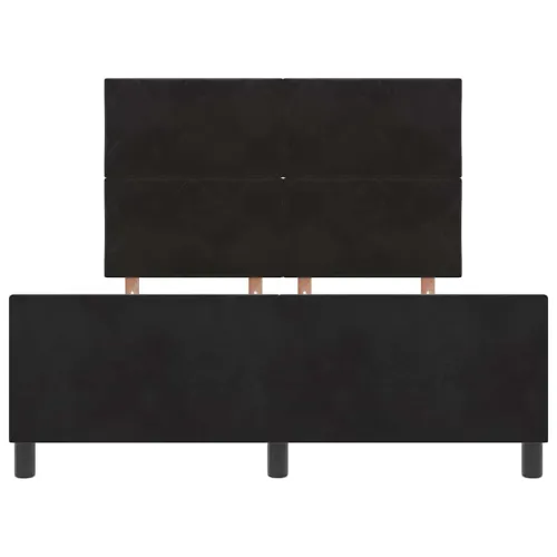 Box spring krevet s uzglavljem Crna 140 x 200 cm Baršun - Crna 140 x 200 cm Dizajn s rombovima Cijena
