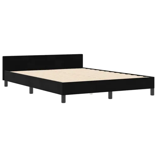 Box spring krevet s uzglavljem Crna 140 x 200 cm Baršun - Crna 140 x 200 cm Dizajn s rombovima Cijena