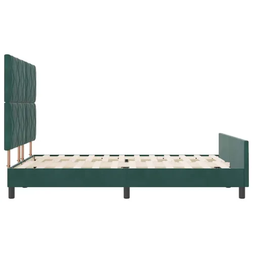 Box spring krevet Tamnozelena 140 x 200 cm Baršun - Tamnozelena 140 x 200 cm Dizajn s rombovima Cijena