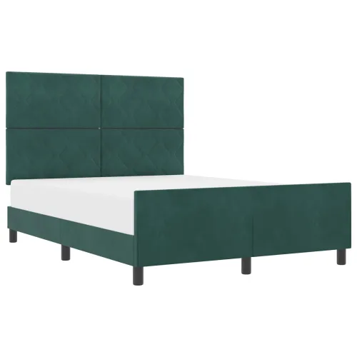 Box spring krevet Tamnozelena 140 x 200 cm Baršun - Tamnozelena 140 x 200 cm Dizajn s rombovima Cijena