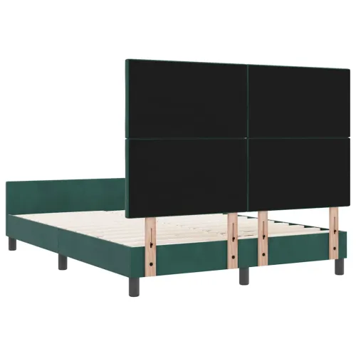 Box spring krevet Tamnozelena 140 x 200 cm Baršun - Tamnozelena 140 x 200 cm Dizajn s rombovima Cijena