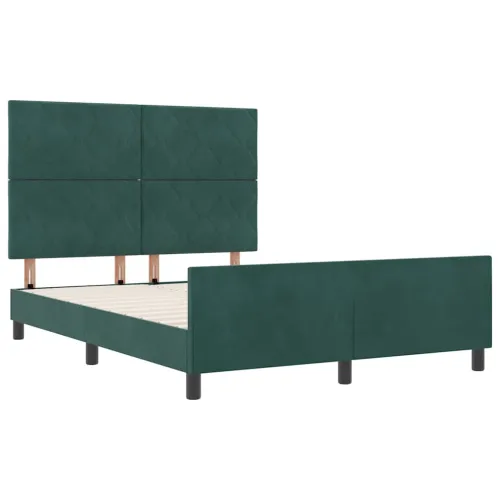 Box spring krevet Tamnozelena 140 x 200 cm Baršun - Tamnozelena 140 x 200 cm Dizajn s rombovima Cijena