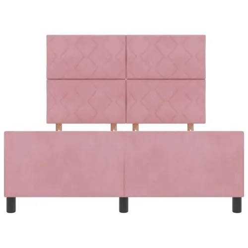 Box spring krevet Ružičasta 160 x 200 cm Baršun - Ružičasta 160 x 200 cm Dizajn s rombovima Cijena