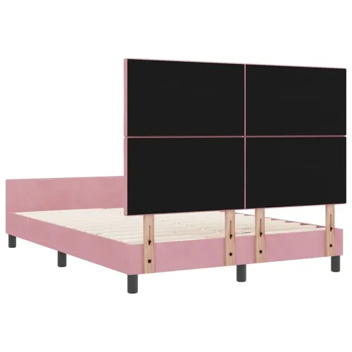 Box spring krevet Ružičasta 160 x 200 cm Baršun - Ružičasta 160 x 200 cm Dizajn s rombovima Cijena