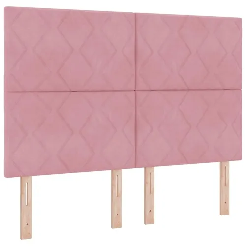 Box spring krevet Ružičasta 160 x 200 cm Baršun - Ružičasta 160 x 200 cm Dizajn s rombovima Cijena