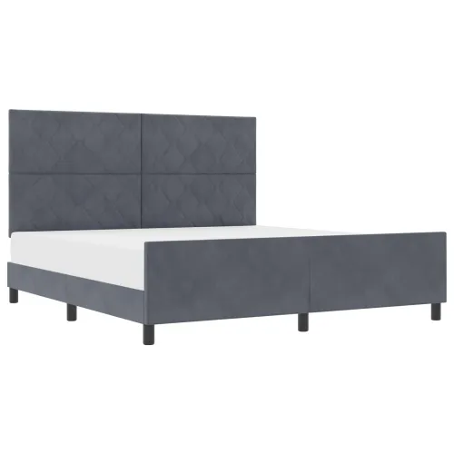 Box spring krevet Tamno siva 180 x 200 cm Baršun - Tamno siva 180 x 200 cm Dizajn s rombovima Cijena