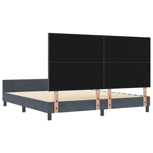Box spring krevet Tamno siva 180 x 200 cm Baršun - Tamno siva 180 x 200 cm Dizajn s rombovima Cijena