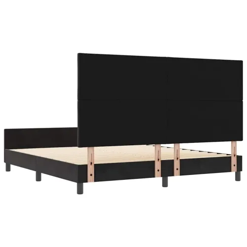 Box spring krevet s uzglavljem Crna 180 x 200 cm Baršun - Crna 180 x 200 cm Dizajn s rombovima Cijena