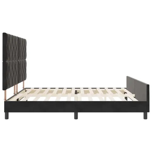 Box spring krevet s uzglavljem Crna 200 x 200 cm Baršun - Crna 200 x 200 cm Dizajn s rombovima Cijena