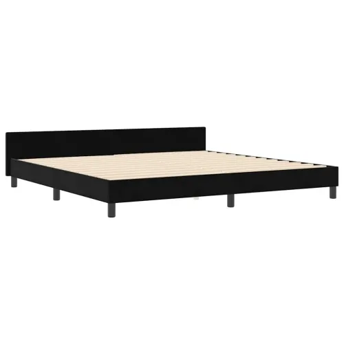 Box spring krevet s uzglavljem Crna 200 x 200 cm Baršun - Crna 200 x 200 cm Dizajn s rombovima Cijena