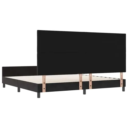 Box spring krevet s uzglavljem Crna 200 x 200 cm Baršun - Crna 200 x 200 cm Dizajn s rombovima Cijena