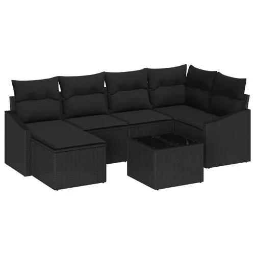 Vrtni set za objed 7 kom. Crna - Crna sa stolom Cijena