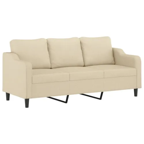 Trosjed s tabureom krem 180 cm od tkanine - Krema Cijena
