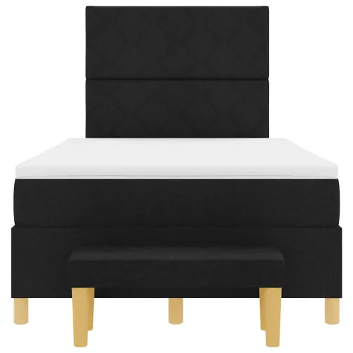 Box spring krevet s uzglavljem Crna 190 x 120 cm tkanina - Crna 120 x 190 cm Dizajn s rombovima Cijena