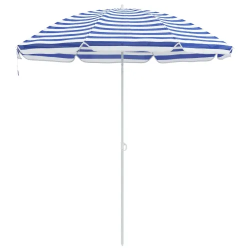Vrtni suncobran 263 x 263 x 272 cm 170T poliester - Plava i bijela 300 cm Cijena