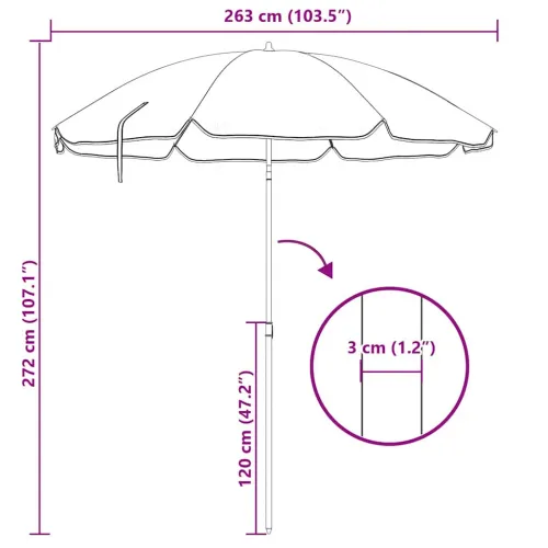 Vrtni suncobran 263 x 263 x 272 cm 170T poliester Maskirna - Maskirna 300 cm Cijena