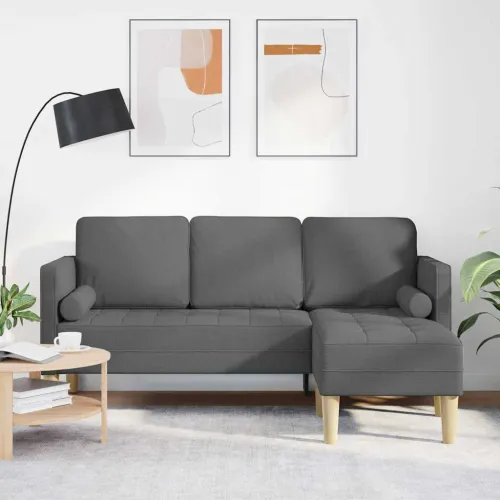 Set sofe Tamno siva 173 x 131 x 67 cm Poliester - Tamno siva L-sofa Cijena