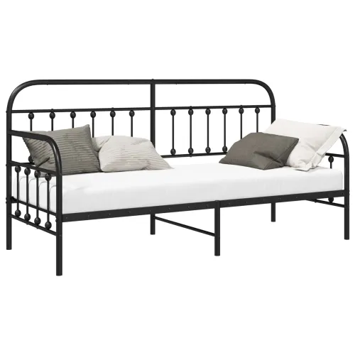 Krevet na kat Crna 75 x 190 cm Čelik s prahom premazan - 75 x 190 cm bez kreveta na izvlačenje Crna Cijena
