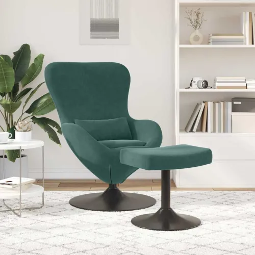 Jaja Stolica s Pufom Tamnozelena Baršun - Tamnozelena with footstool Cijena