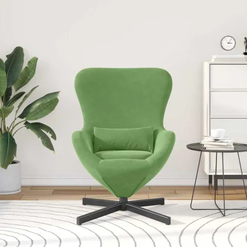Jajolika fotelja Svijetlo zelena 63 x 73 x 90 cm Baršun - Svijetlo zelena Cijena