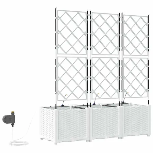 Vrtna saksija 3 kom. Bijela 120 x 40 x 142 cm PP - Bijela 120 x 40 x 142 cm bez kotača Cijena