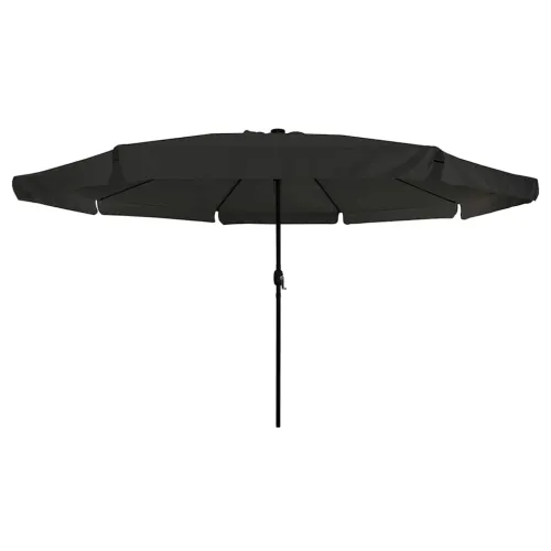 Vrtni suncobran 395 x 395 x 245 cm Poliester Kružni Crna - Crna Cijena
