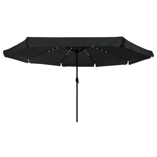 Vrtni suncobran 395 x 395 x 245 cm Poliester Kružni Crna - Crna Cijena