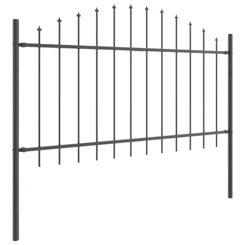 Vrtna Ograda WOERDEN 170 x 140 cm Čelik s prahom premazan Siva - 170 cm 75-100 cm Sivi Cijena