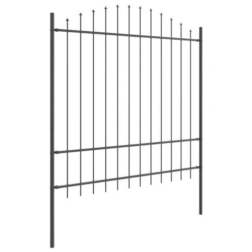 Vrtna Ograda WOERDEN 170 x 215 cm Čelik s prahom premazan Siva - 170 cm 150-175 cm Sivi Cijena