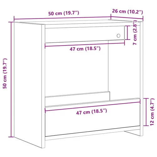Bocni stol Crni hrast 50 x 26 x 50 cm Konstruirano drvo - Crni hrast Cijena
