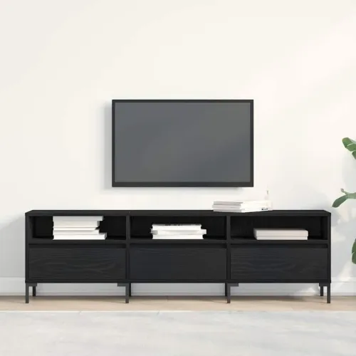 TV ormar 150 x 30 x 44,5 cm Crni hrast Konstruirano drvo - Crni hrast Cijena