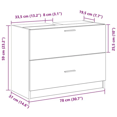 Kupaonski ormar Staro drvo 78 x 37 x 59 cm Konstruirano drvo - Staro drvo 78 x 37 x 59 cm Cijena