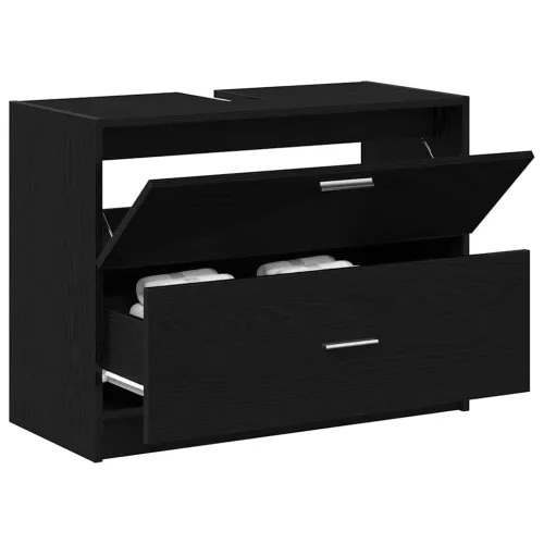 Kupaonski ormar Crni hrast 78 x 37 x 59 cm Konstruirano drvo - Crni hrast 78 x 37 x 59 cm Cijena