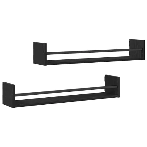 Zidna polica 2 kom. Crni hrast 80 x 16 x 14 cm - Crni hrast 80 x 16 x 14 cm Cijena