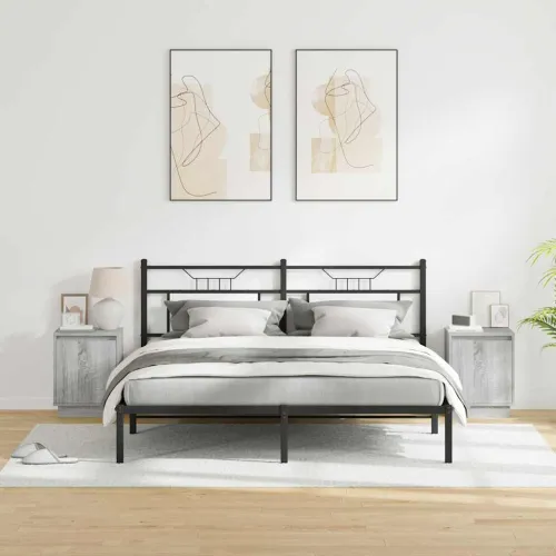 Noćni ormar 2 kom. Siva 39 x 34,5 x 50 cm Konstruirano drvo - Sivi hrast sonoma 2 Cijena