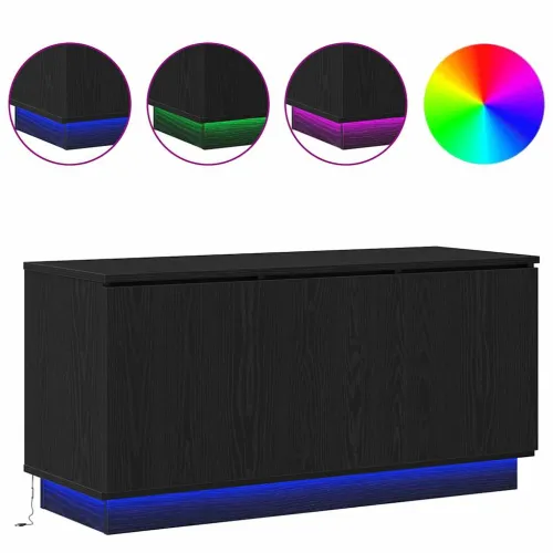 TV ormar 100 x 38 x 49 cm Crni hrast Konstruirano drvo - Crni hrast Cijena