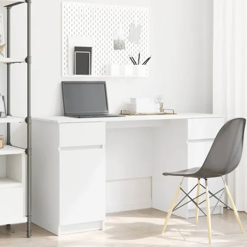 Stol Bijelo Konstruirano drvo 140 x 49 x 76 cm - Bijelo Cijena