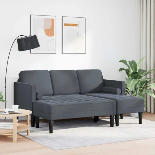 Set sofe 2 kom. Tamno siva Poliester - Tamno siva s klupom Cijena