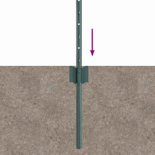 Ugrađeni stup za ogradu 22 kom. Zelena 100 cm - Čelik/zeleno 100 cm 22 Cijena
