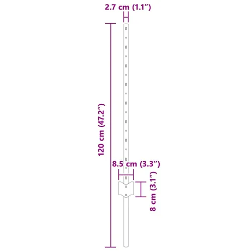 Ugrađeni stup za ogradu 11 kom. Zelena 120 cm - Čelik/zeleno 120 cm 11 Cijena