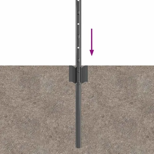 Ugrađeni stup za ogradu 11 kom. Siva 120 cm - Čelik/sivo 120 cm 11 Cijena