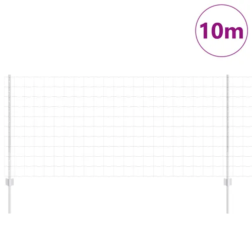 Euro ograda s postom 10 x 1 m Pocinčani čelik Srebrna Mreža - Pocinčani čelik Ograda 10 x 1 m (mreža 10 x 10 cm) Cijena