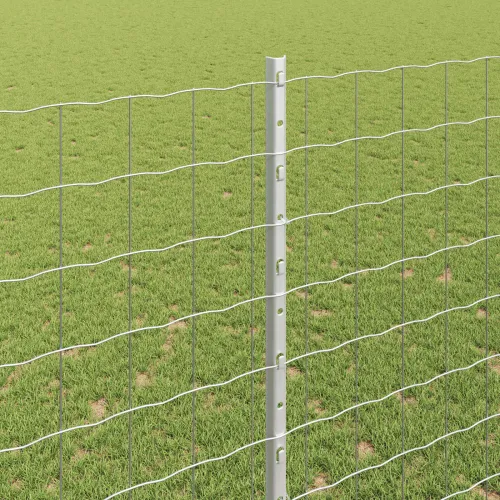 Euro ograda s postom 10 x 1,5 m Pocinčani čelik Srebrna Mreža - Pocinčani čelik Ograda 10 x 1,5 m (mreža 7,7 x 6,4 cm) Cijena