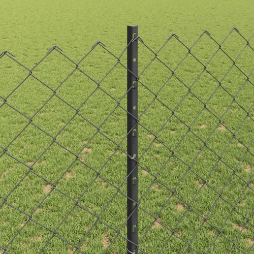 Ograda od lančanih veza s postovima 10 x 1,4 m Siva Mreža - Siva 10 x 1,4 m ograda (mreža 6 x 6 cm) Cijena