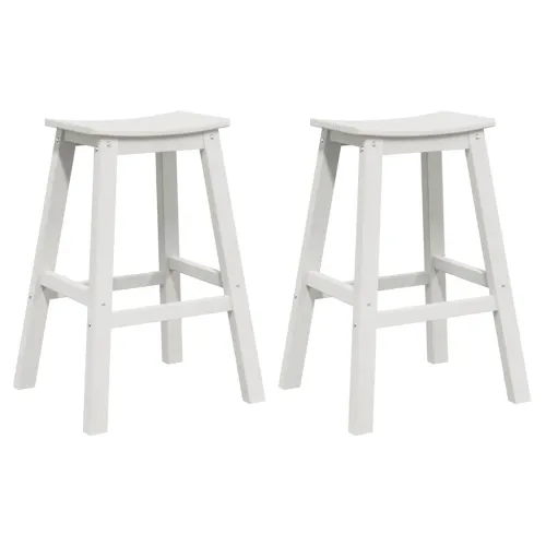 Barska stolica 2 kom. Bijelo 52 x 43 x 73,5 cm HDPE - Bijelo Cijena