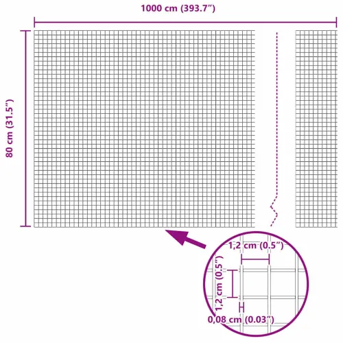 Zatvorena žičana ograda s postovima 10 x 0,8 m Zelena Mreža - Zelena 10 x 0,8 m ograda (mrezica 1,2 x 1,2 cm) Cijena