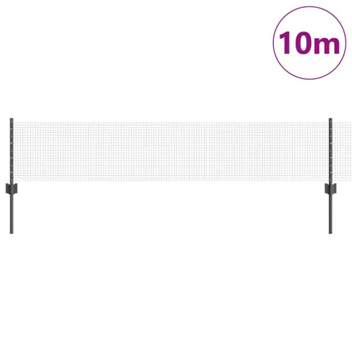 Zatvorena žičana ograda s postovima 10 x 0,4 m Siva Mreža - Siva Ograda 10 x 0,4 m (mreža 1,6 x 1,6 cm) Cijena