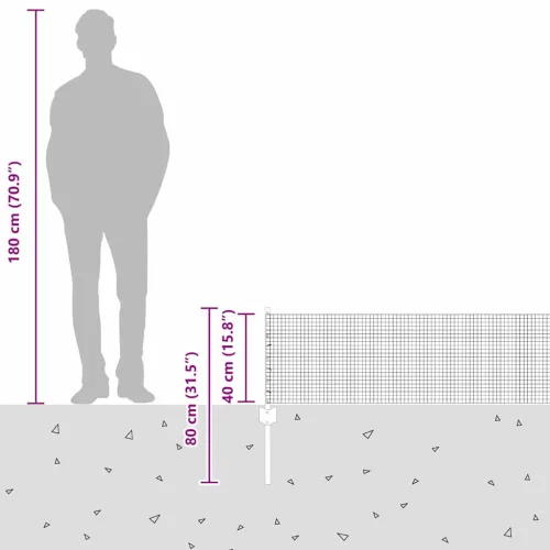Zatvorena žičana ograda s postovima 10 x 0,4 m Siva Mreža - Siva Ograda 10 x 0,4 m (mreža 1,6 x 1,6 cm) Cijena