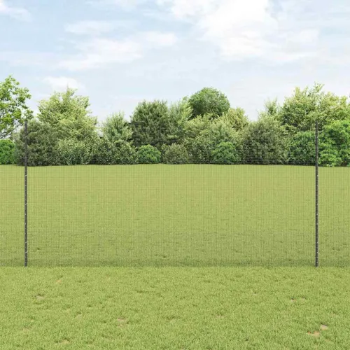 Zatvorena žičana ograda s postovima 25 x 1,5 m Siva Mreža - Siva 25 x 1,5 m ograde (mreža 1,6 x 1,6 cm) Cijena